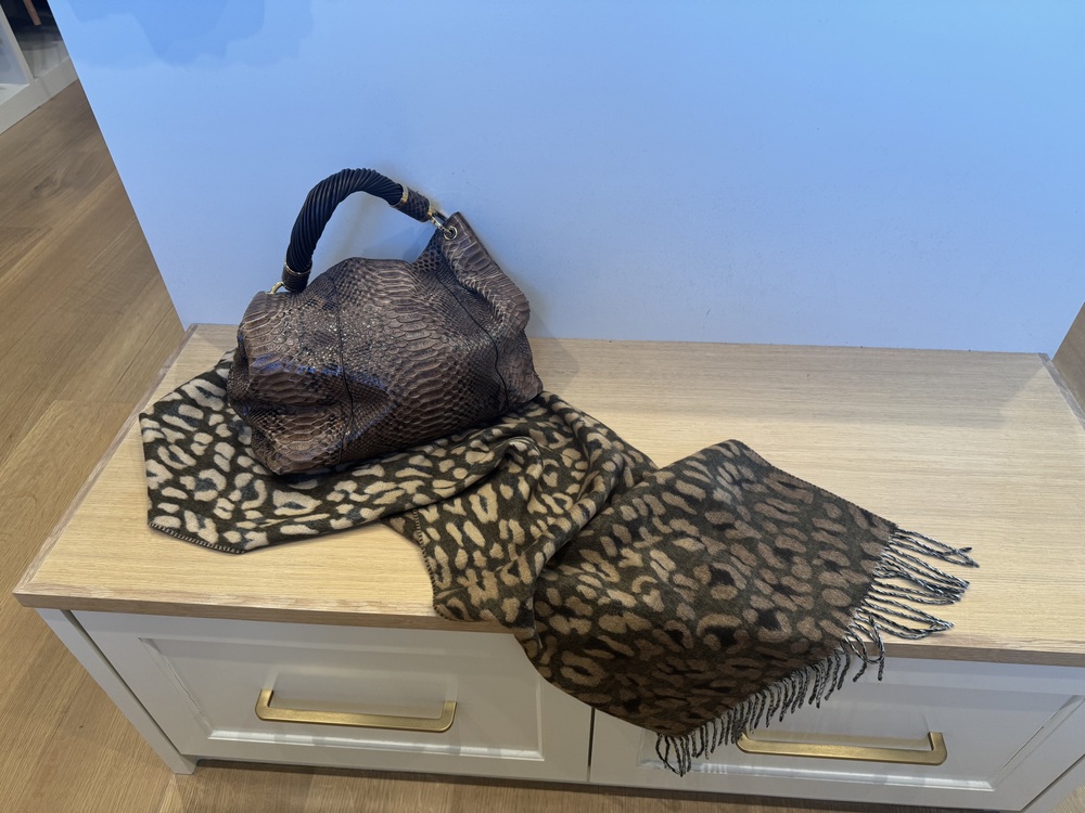 Michael Kors - Python Handbag - Brown w/Gold Hard… - image 1